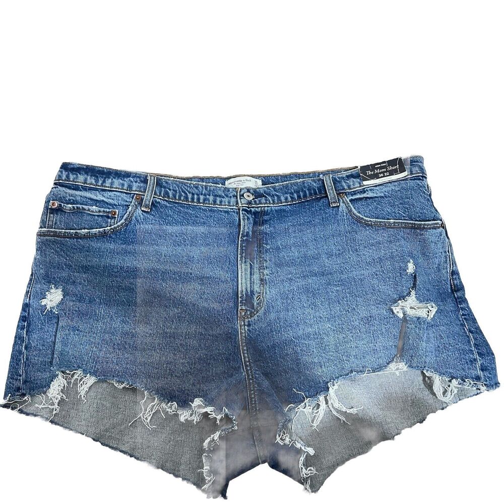 Abercrombie & Fitch The Mom Short High Rise Jean Shorts Size 36 / 22 Curve Love